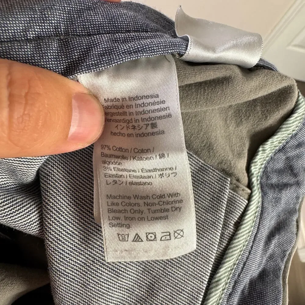 J.Crew Stretch 250 Skinny Chino Pants Mens30x32 Gray Twill Cotton Blend Zip Fly